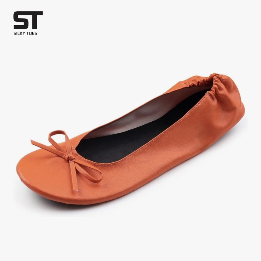 NWOT Silky Toes Foldable Flats for Women Purse Ballet Shoes Ballerina Slippers
